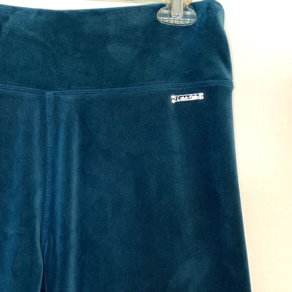 Calvin Klein Velour Pants Set Womens Medium Teal Blue Stretch Comfort Lounge - Picture 9 of 12
